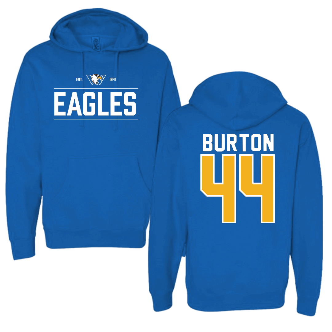 Williams Baptist University Baseball Blue General Hoodie - #44 JD Burton