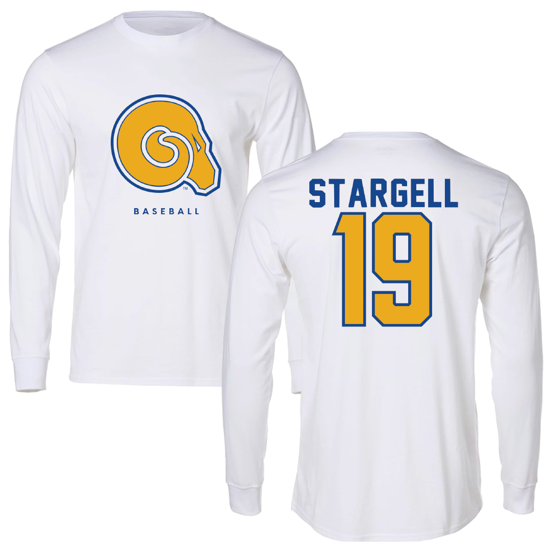 Albany State University Baseball White Performance Long Sleeve - #19 Seth Stargell