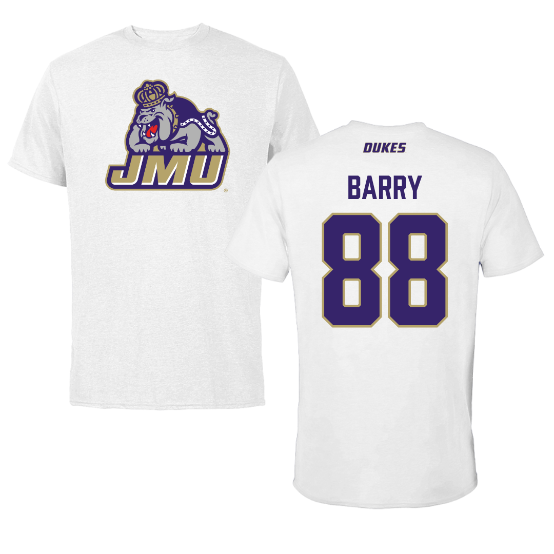 James Madison University Football White Tee - #88 Ibrahim Barry