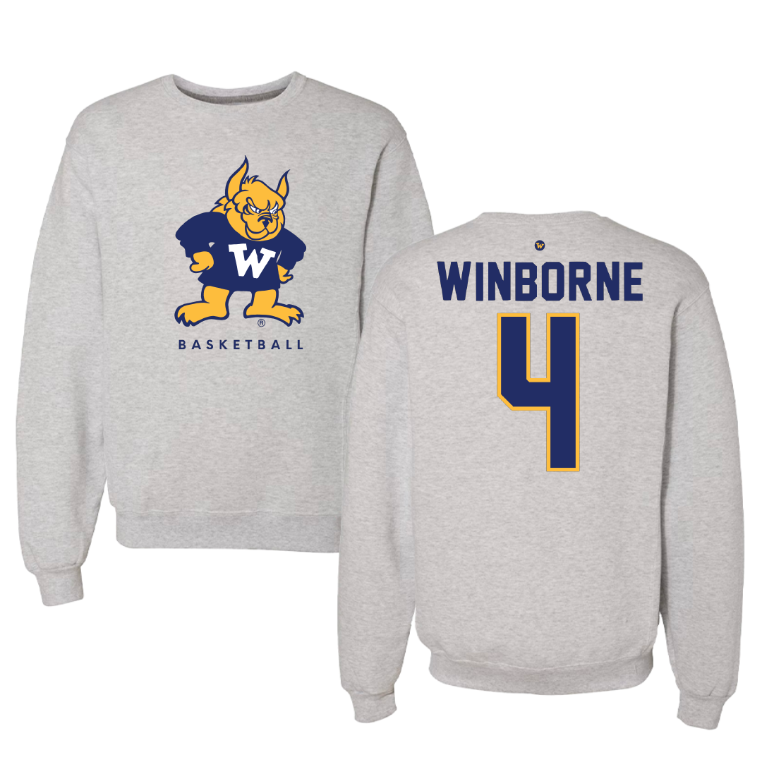 Webster University Basketball Gray Crewneck - #4 Kaed Winborne