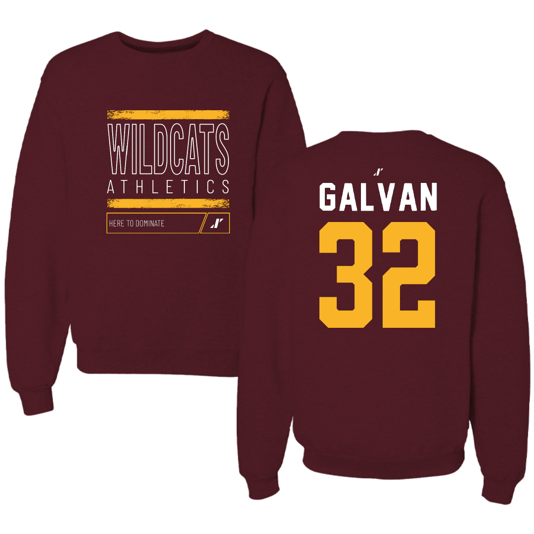 Bethune-Cookman University Softball Maroon Dominate Crewneck - #32 Maria Galvan