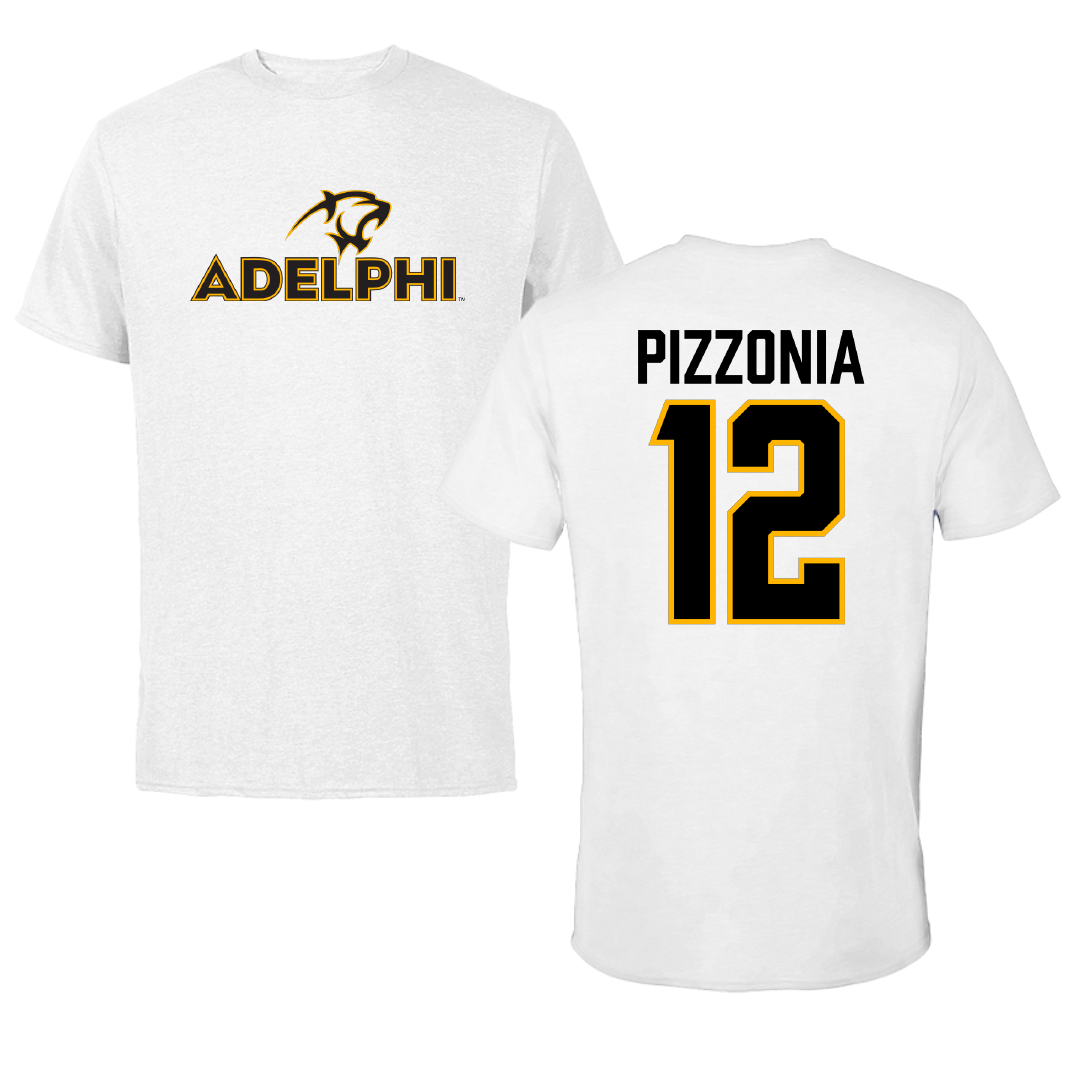 Adelphi University Baseball White Performance Tee - #12 Greyson Pizzonia