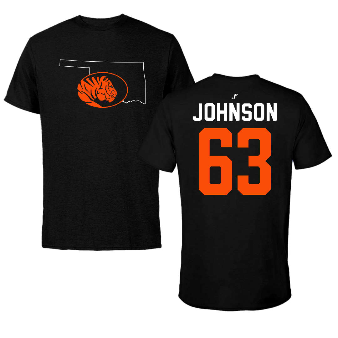 East Central University Football Black State Performance Tee - #63 Tyson Johnson