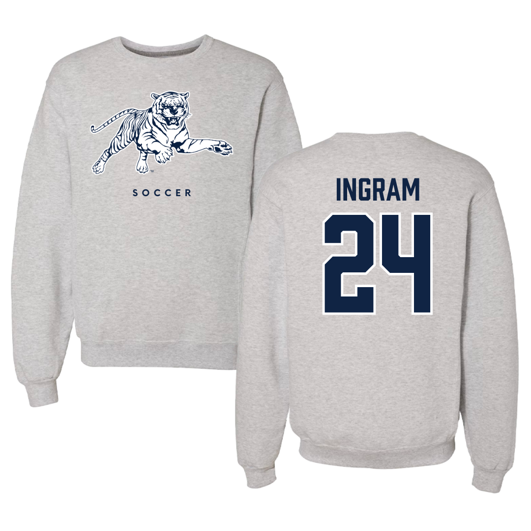 Jackson State University Soccer Gray Crewneck - #24 Willow Ingram