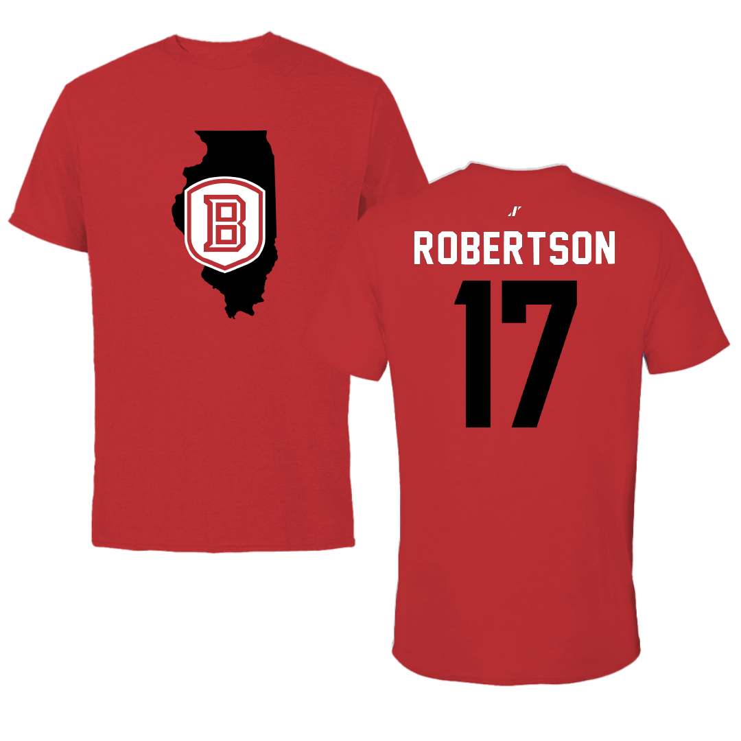 Bradley University Softball Red State Performance Tee - #17 Kinsley Robertson