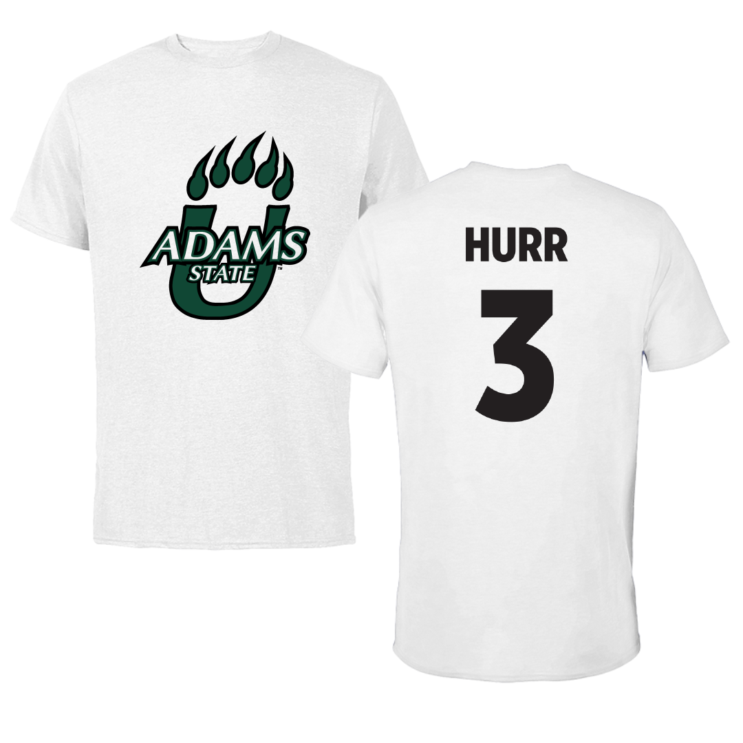 Adams State University Basketball White Performance Tee - #3 Alex Hurr