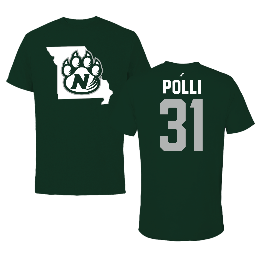 Northwest Missouri State University Baseball Forest Green State Tee - #31 Connor Polli