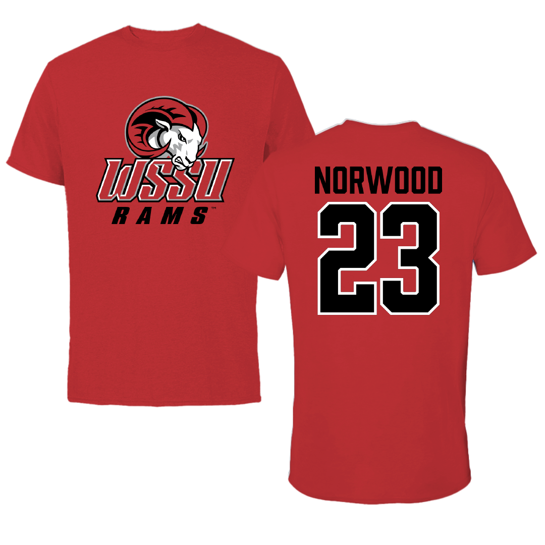 Winston-Salem State University Volleyball Red Tee - #23 Brooke Norwood