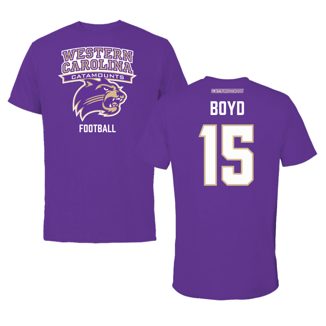 Western Carolina University Football Purple Performance Tee - #15 Jai Boyd