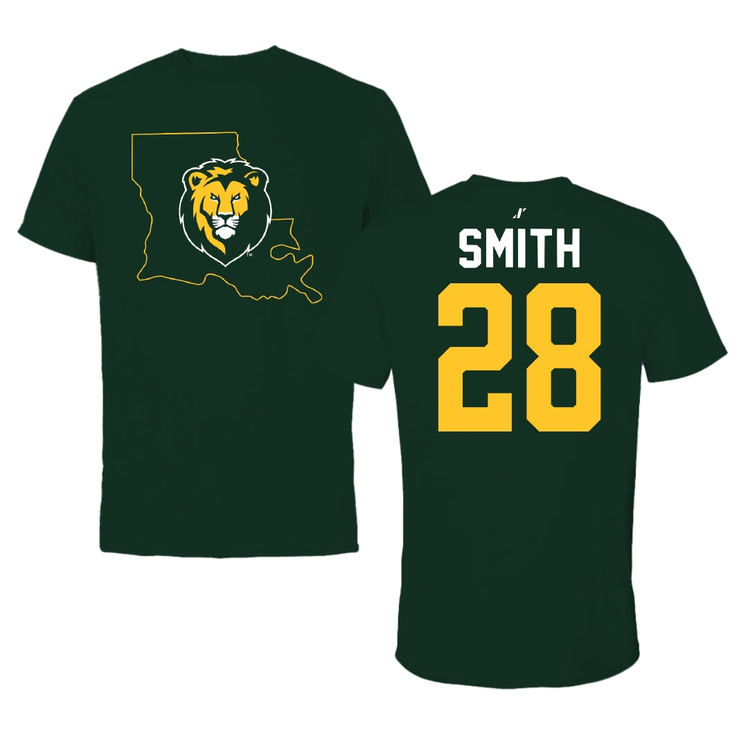 Southeastern Louisiana University Baseball Forest Green State Tee - #28 Quinn Smith