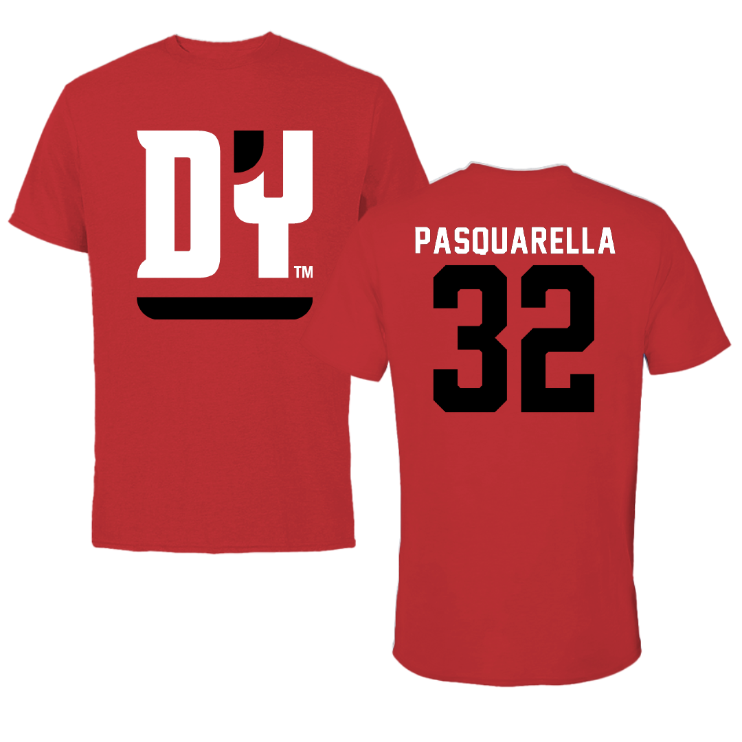 D'Youville University Baseball Red Tee - #32 Michael Pasquarella
