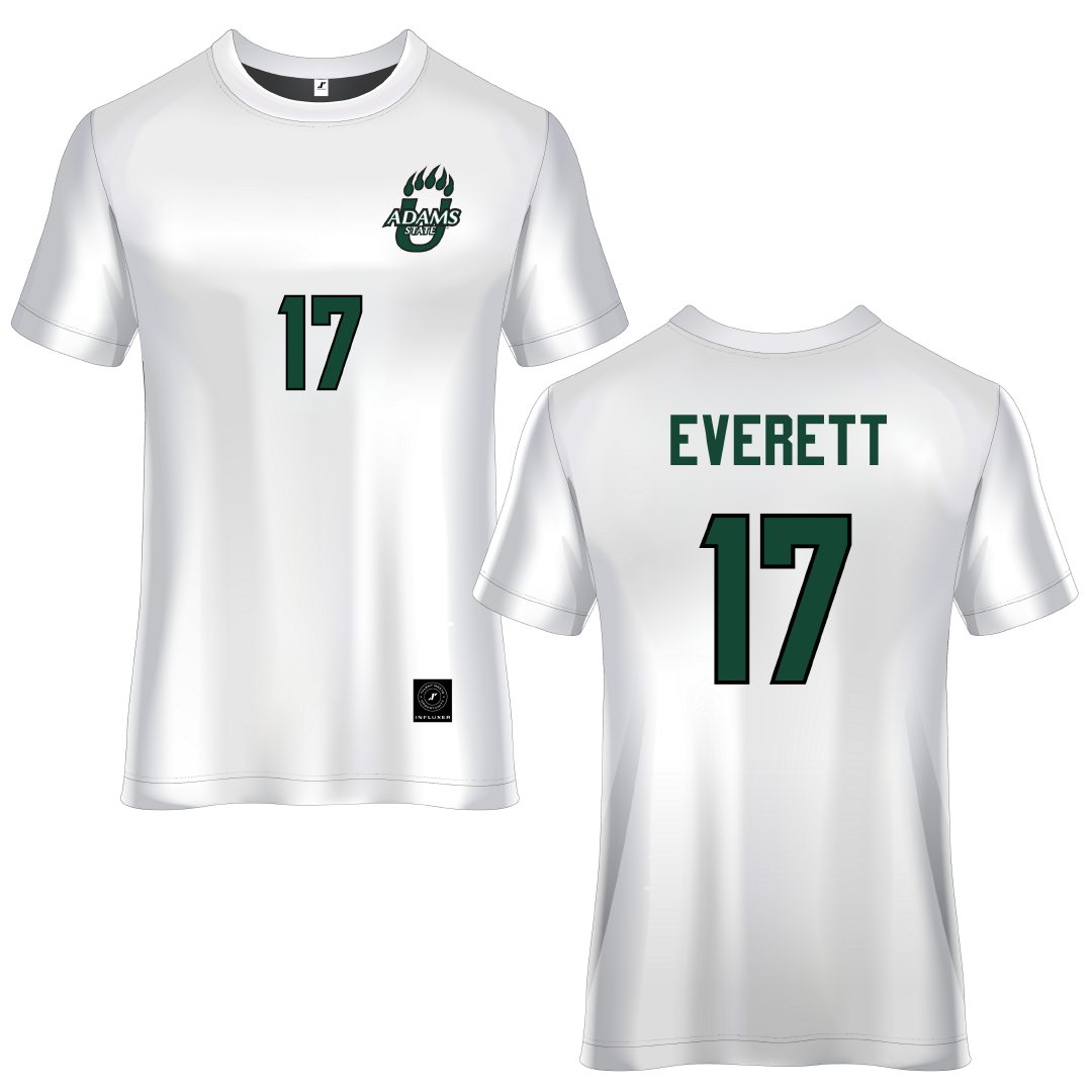 Adams State University White Soccer Jersey - #17 Madeline Everett