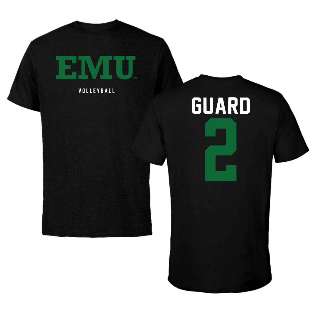 Eastern Michigan University Volleyball Black Tee - #2 Anna Guard