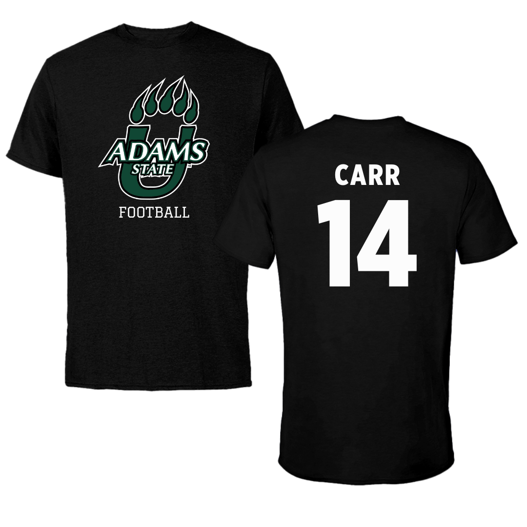 Adams State University Football Black State Tee - #14 Hayden Carr