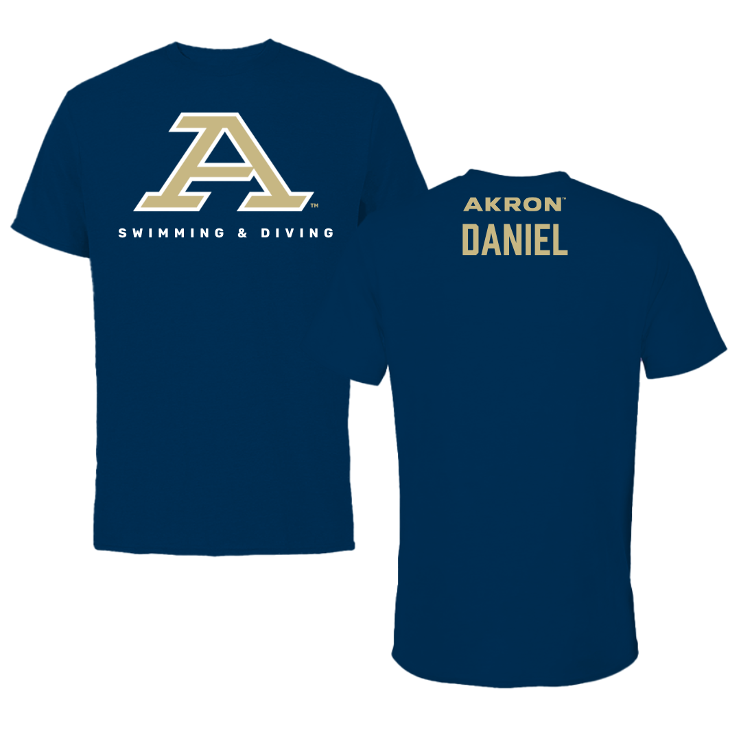 University of Akron Swimming & Diving Navy Performance Tee - Abigail Daniel