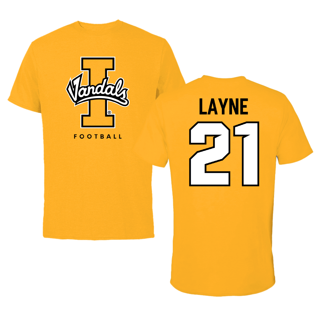 University of Idaho Football Gold Tee - #21 Dylan Layne