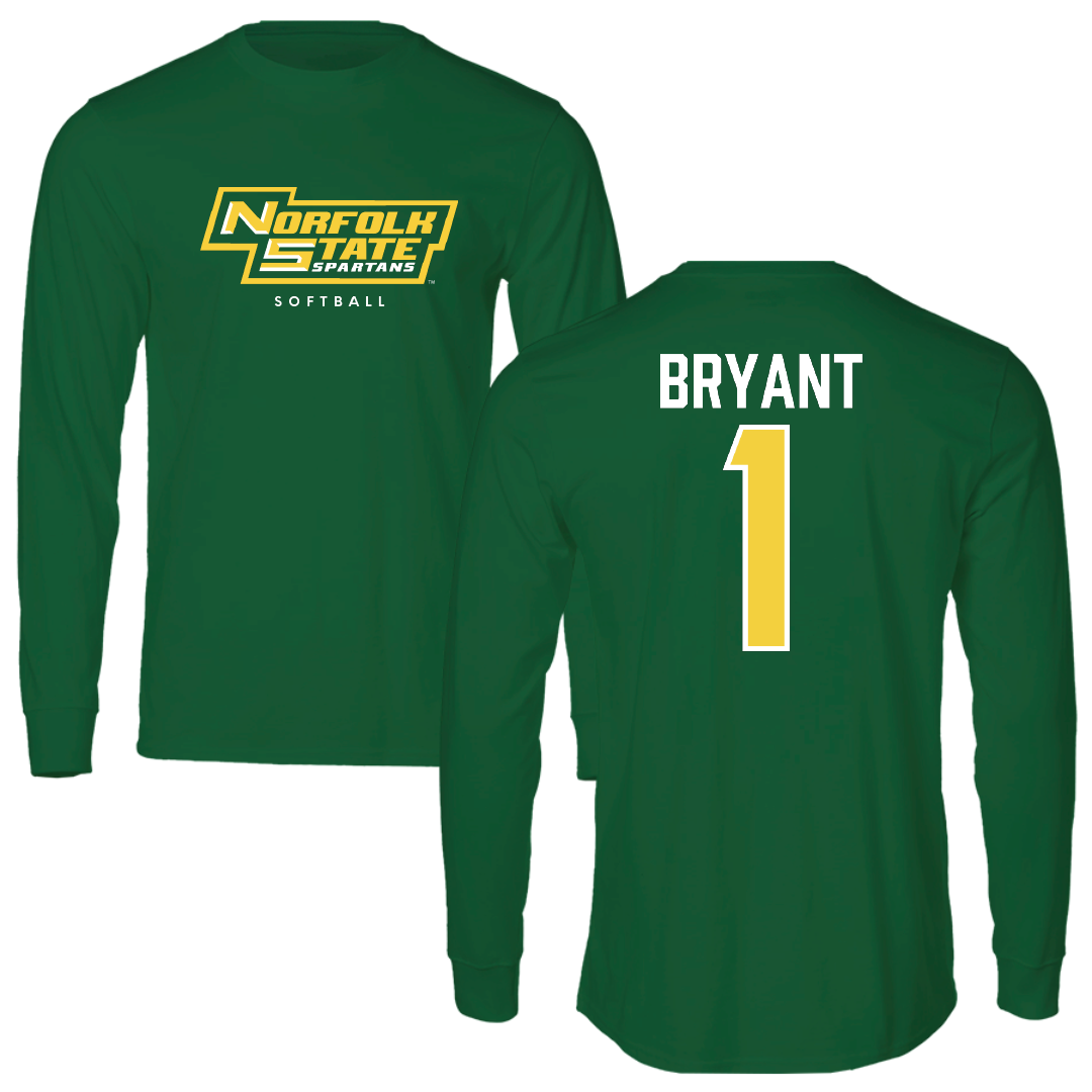 Norfolk State University Softball Kelly Green Long Sleeve - #1 Kailey Bryant
