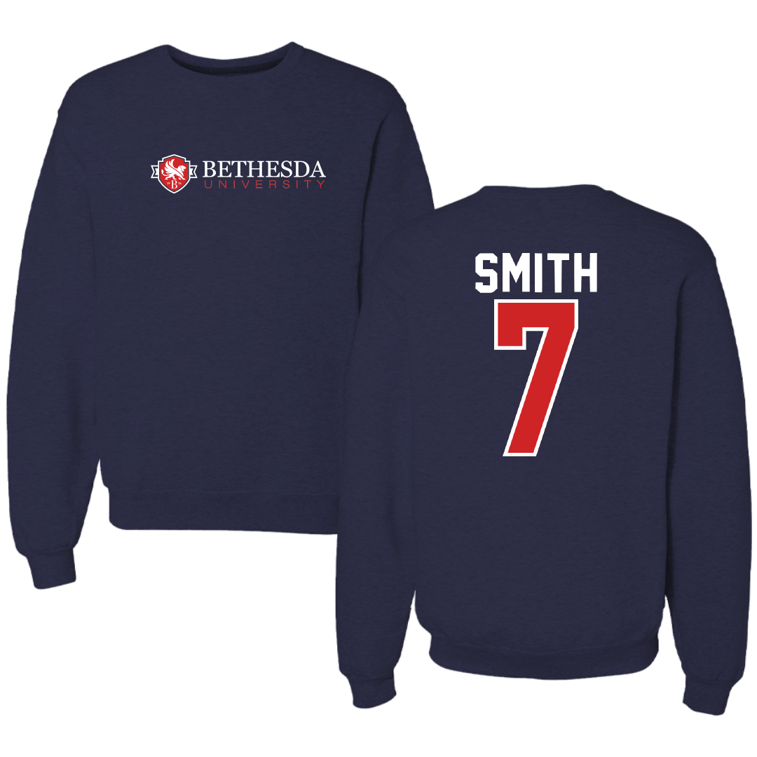 Bethesda University Basketball Navy Crewneck - #7 Makaia Smith
