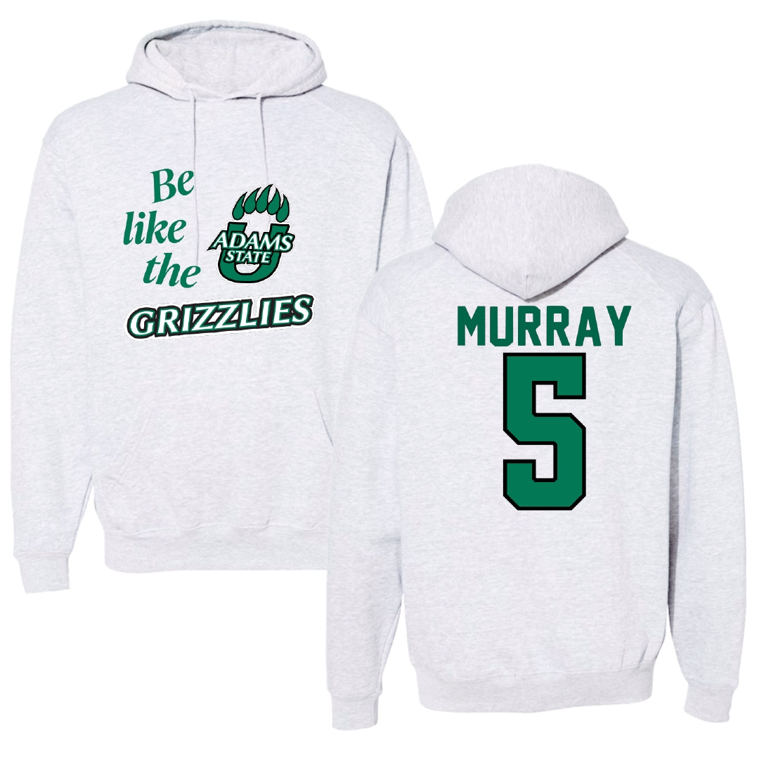 Adams State University Baseball Light Gray Be Like Us Hoodie - #5 Connor Murray