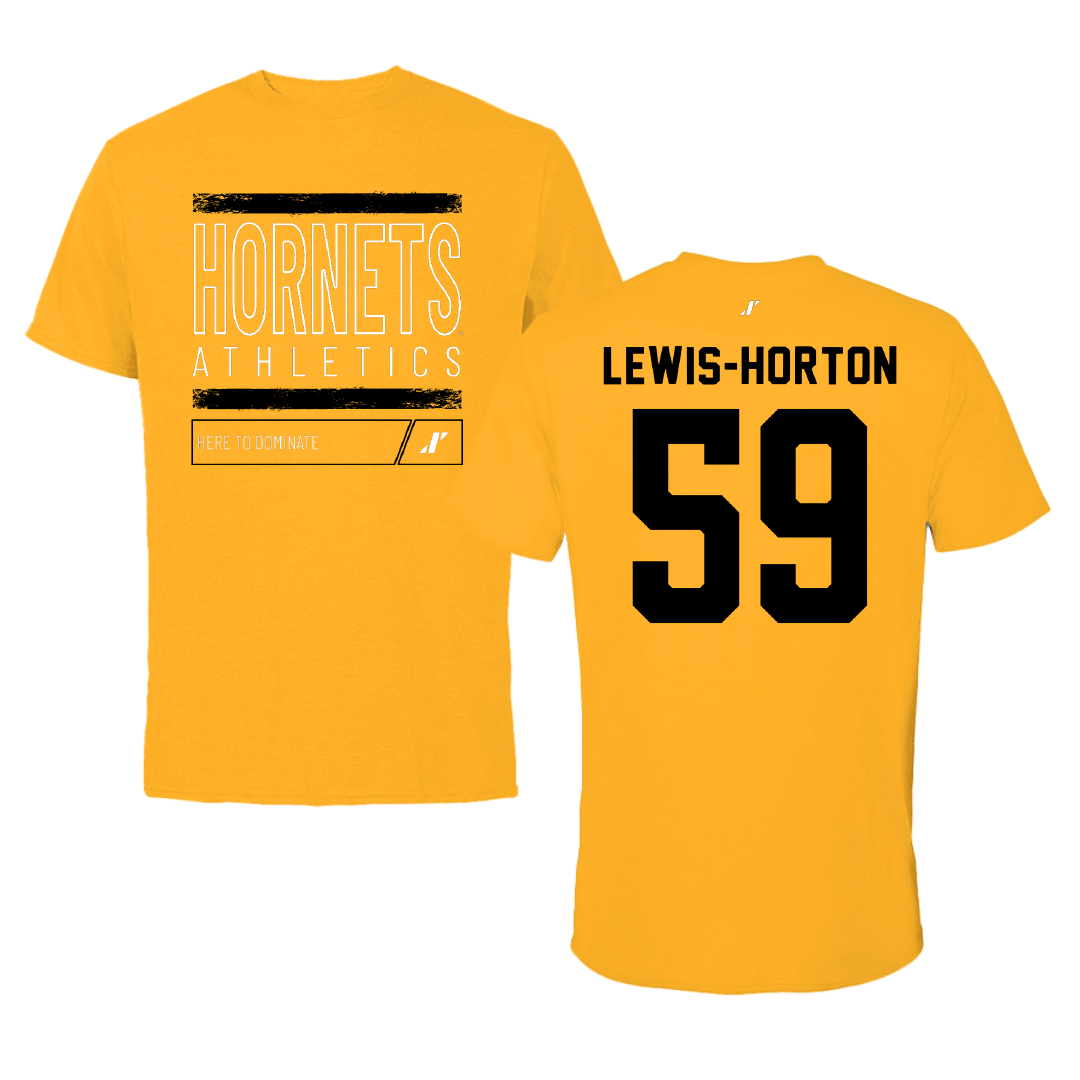 Alabama State University Football Gold Dominate Tee - #59 Jaland Lewis-Horton