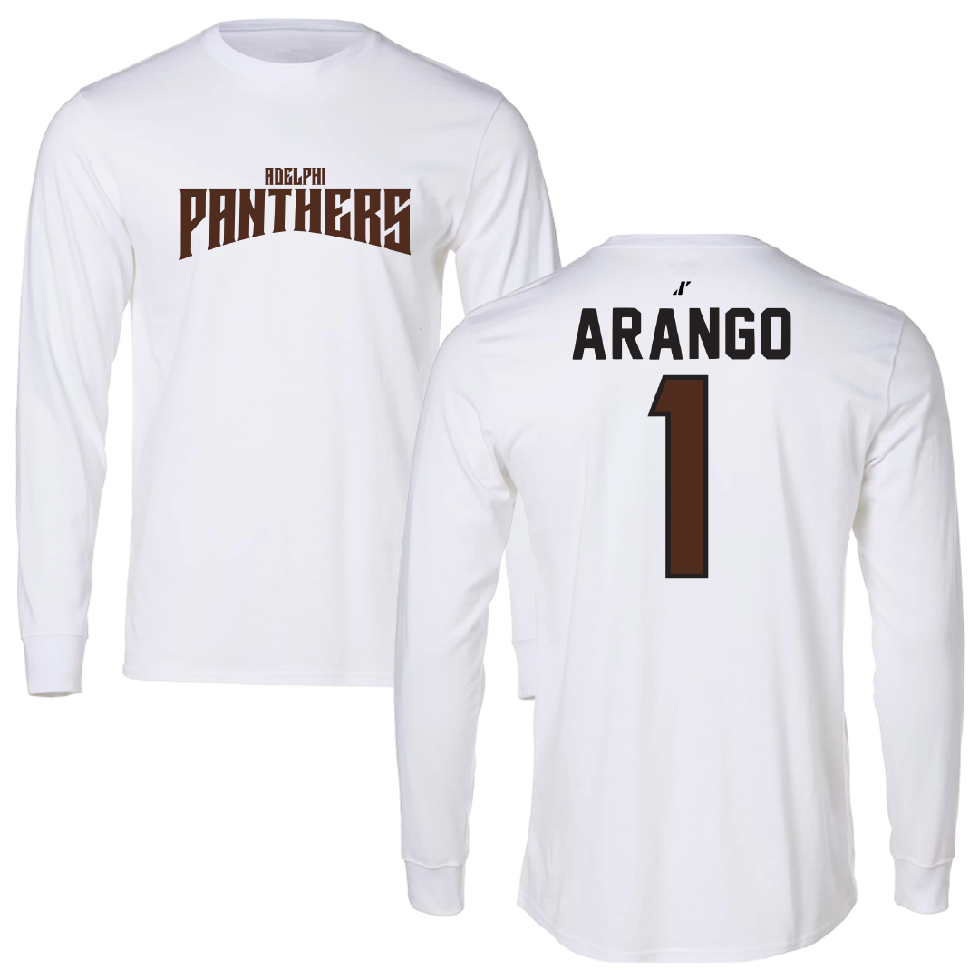 Adelphi University Soccer White Classic Performance Long Sleeve - #1 Santiago Arango