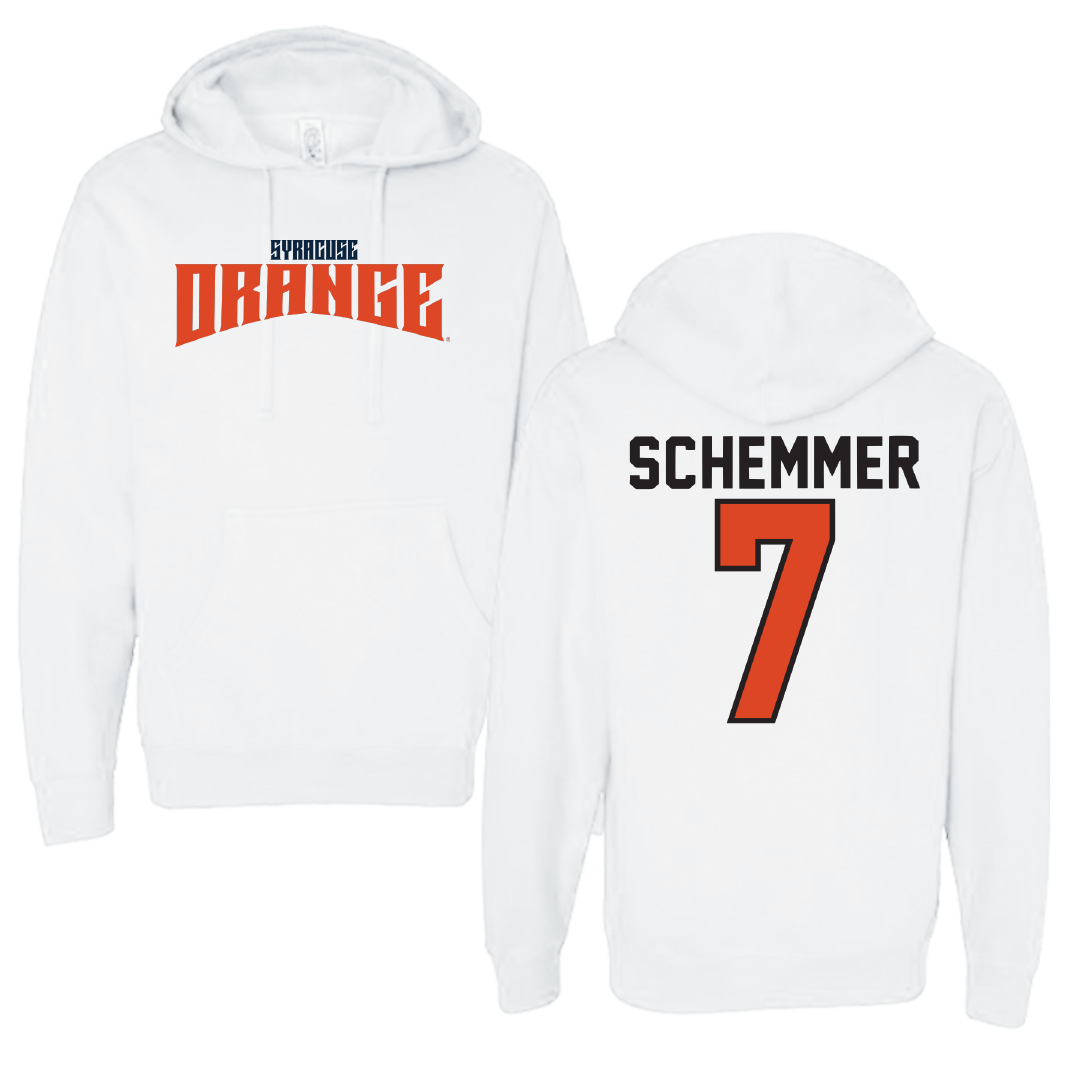 Syracuse University Softball White Classic Hoodie - #7 Peyton Schemmer