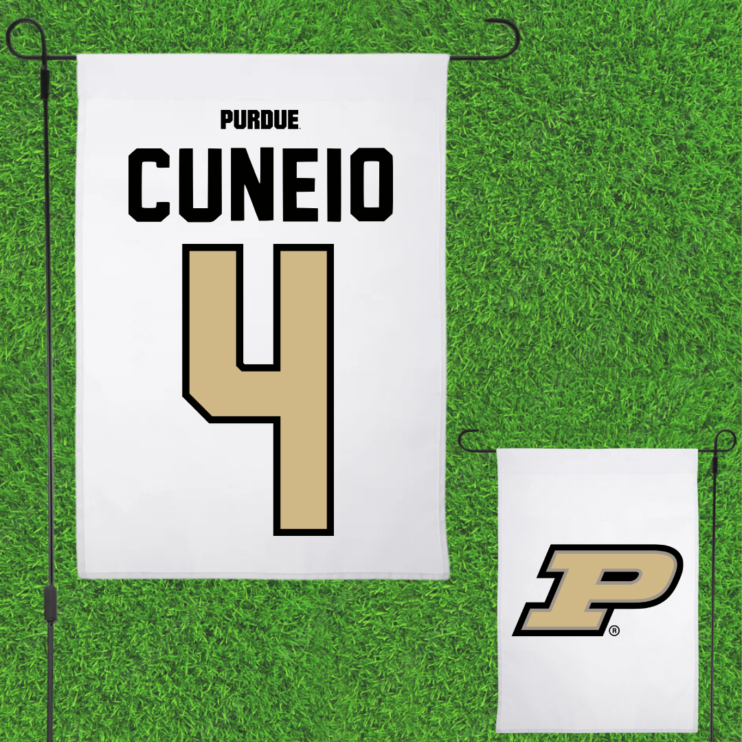 Purdue University Soccer White Garden Flag - #4 Zoe Cuneio