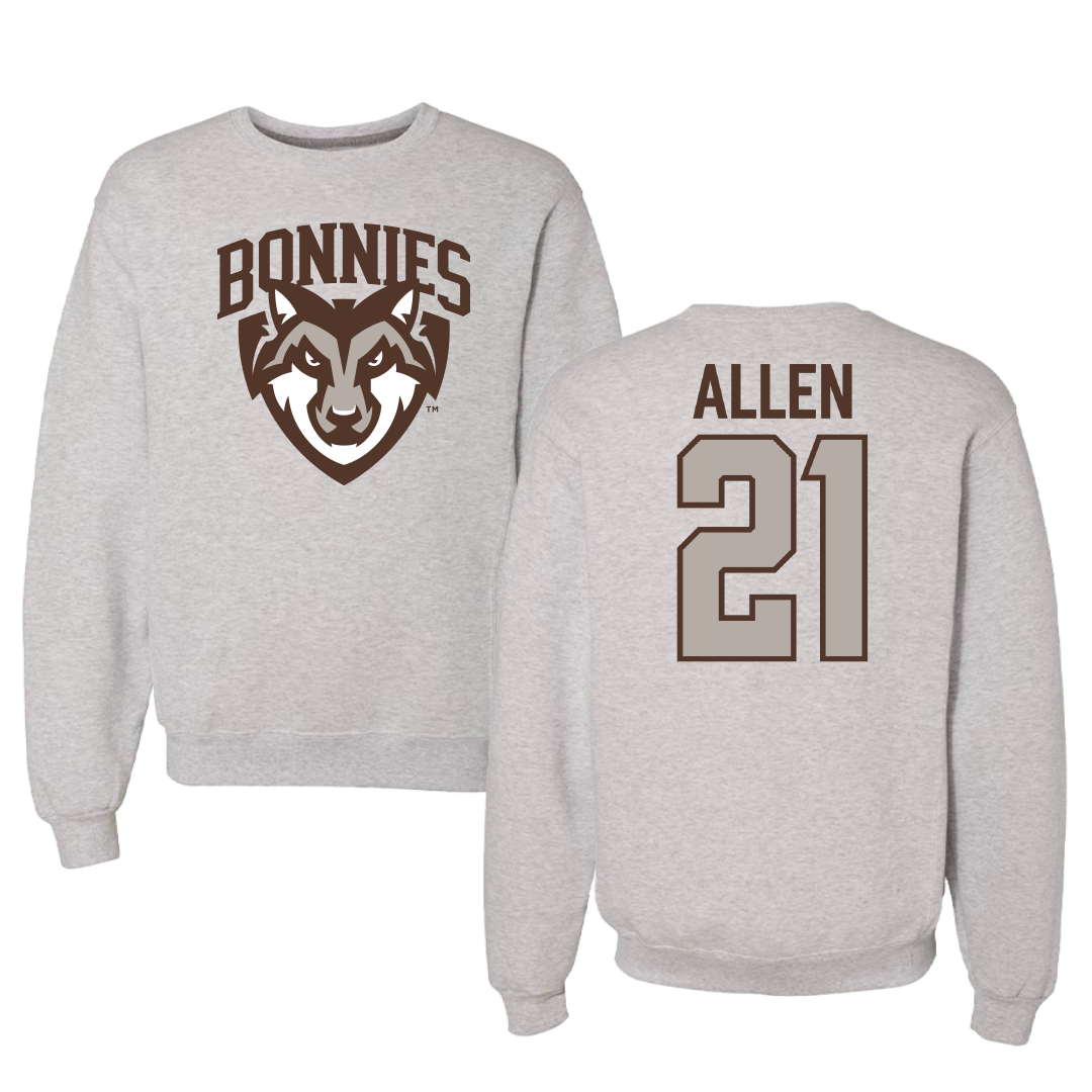 St. Bonaventure University Soccer Gray Crewneck - #21 Olivia Allen