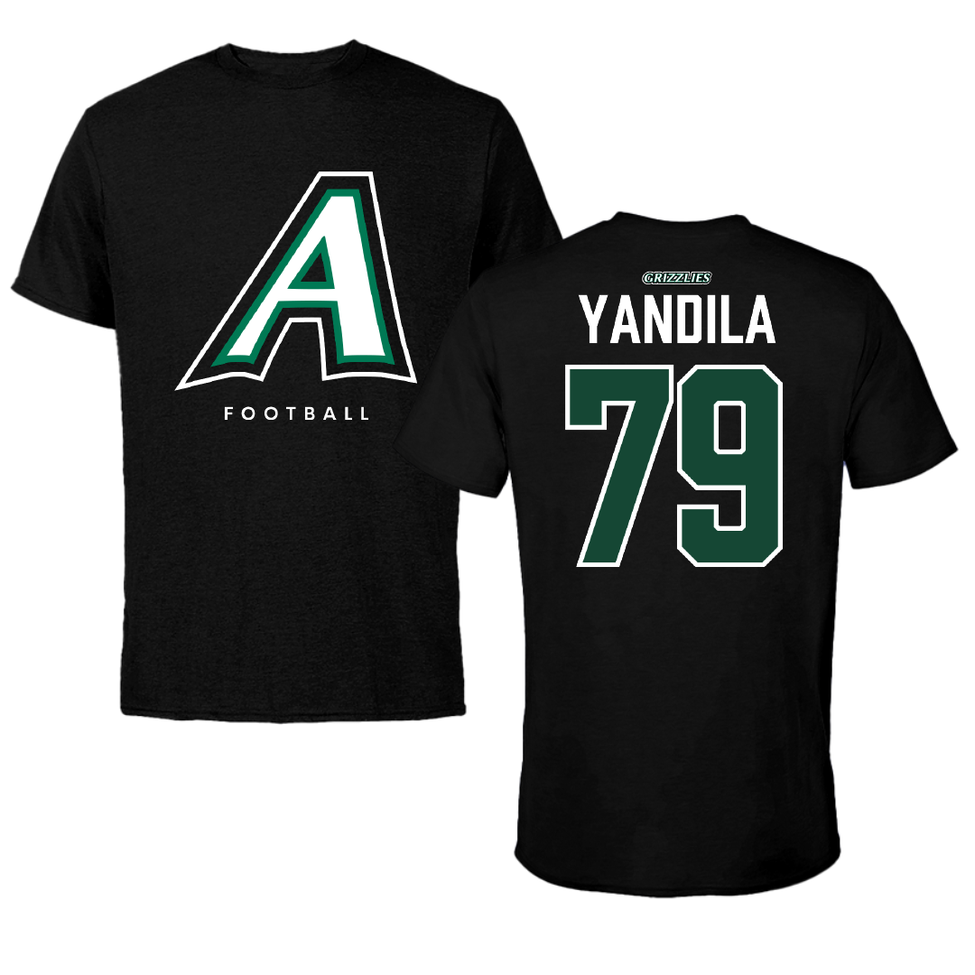 Adams State University Football Black Block Performance Tee - #79 Jordan Yandila