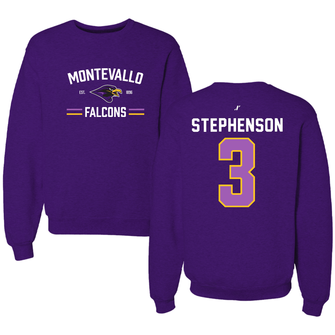 University of Montevallo Baseball Purple General Crewneck - #3 Payton Stephenson