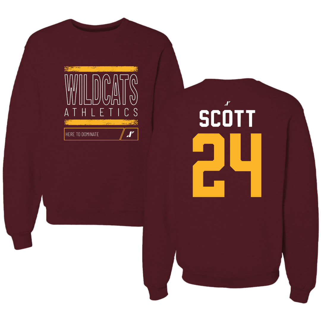 Bethune-Cookman University Softball Maroon Dominate Crewneck - #24 Brooklyn Scott