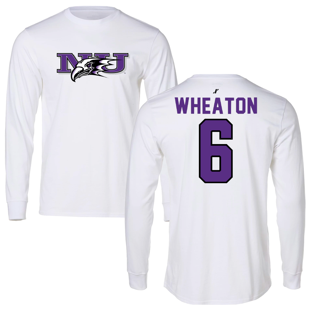 Niagara University Baseball White Performance Long Sleeve - #6 Gage Wheaton