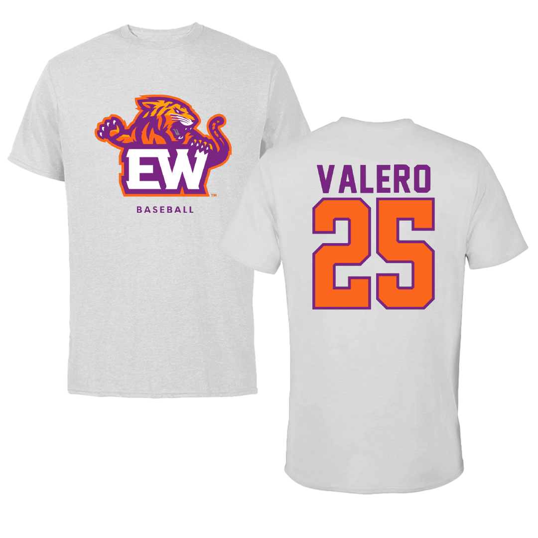 Edward Waters University Baseball Light Gray Tee - #25 Luis Valero