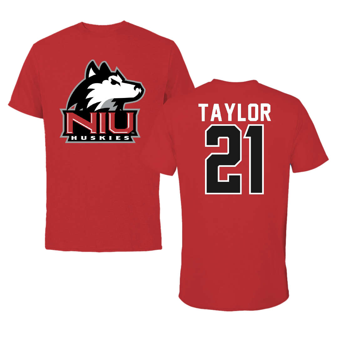 Northern Illinois University Baseball Red Tee - #21 Clayton Taylor