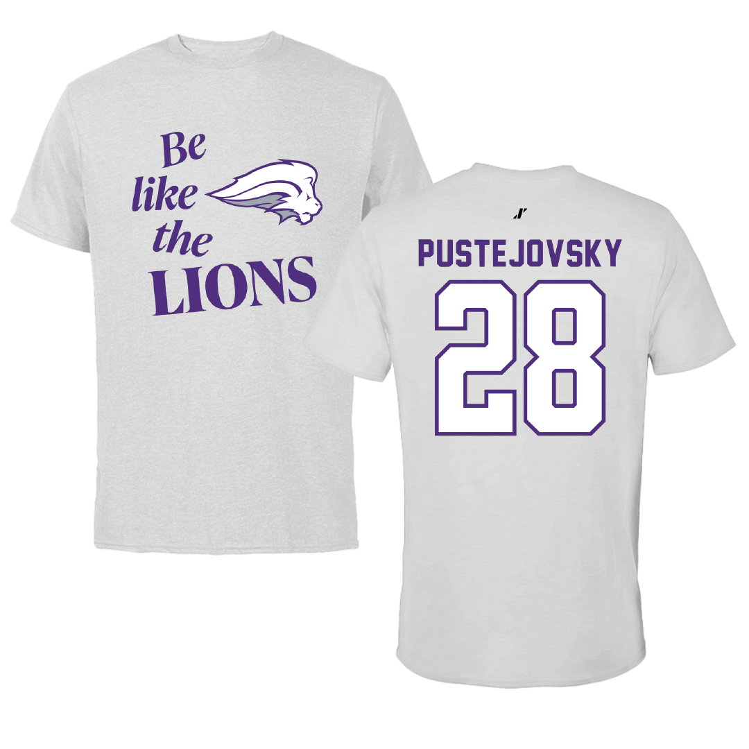 Nelson University Football Light Gray Be Like Us Performance Tee - #28 Hayden Pustejovsky