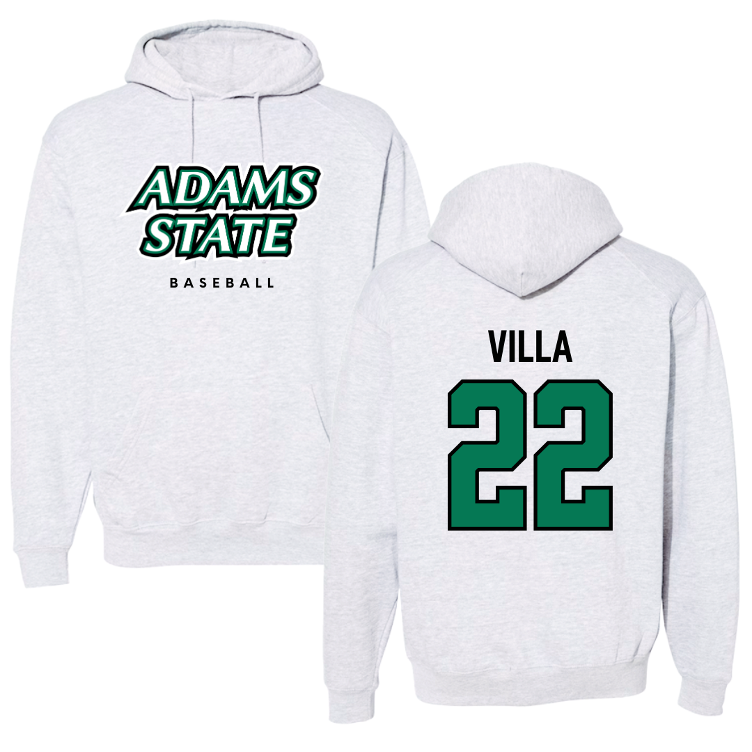 Adams State University Baseball Gray Block Hoodie - #22 Eric Villa