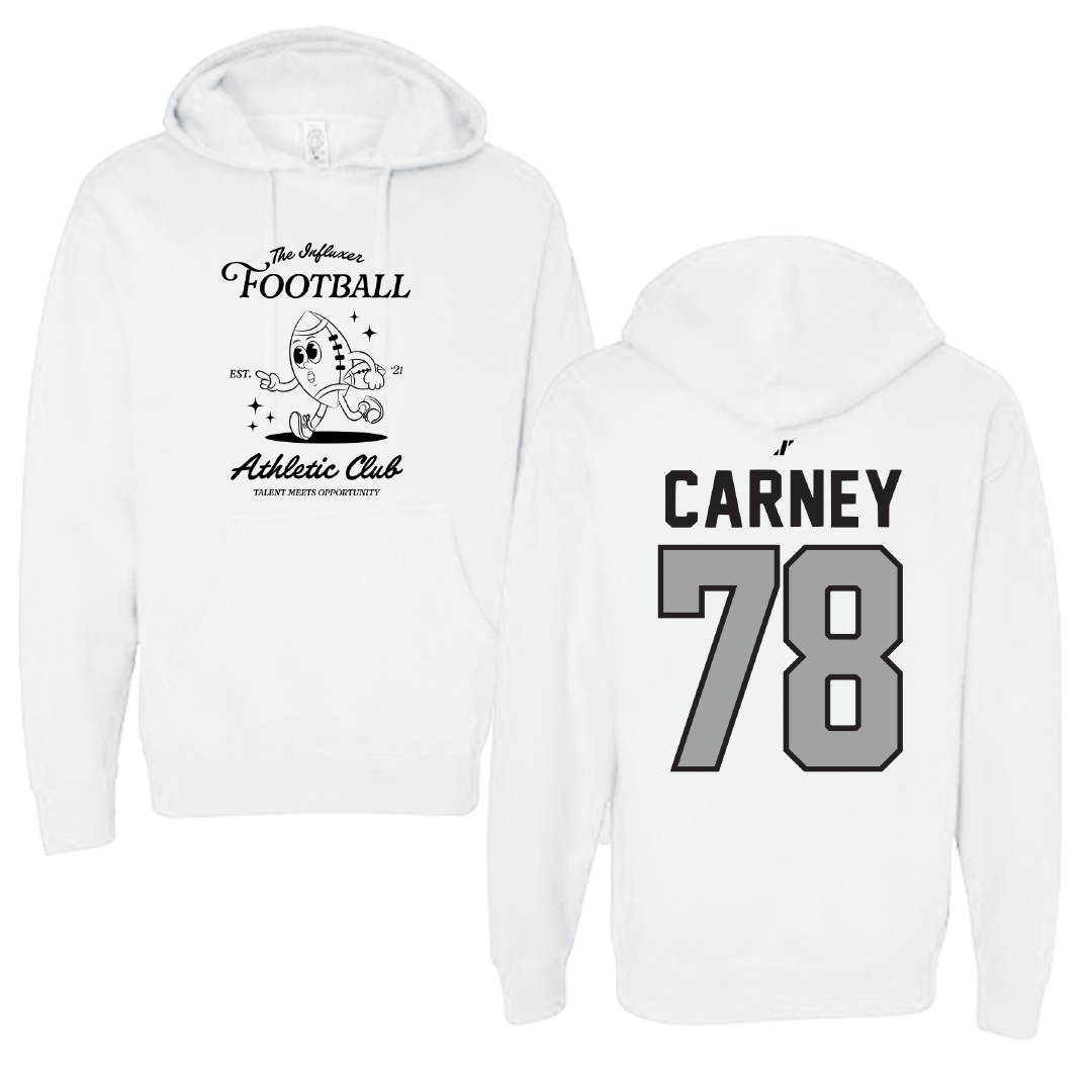 Football White Influxer Athletic Club Hoodie - #78 Evan Carney