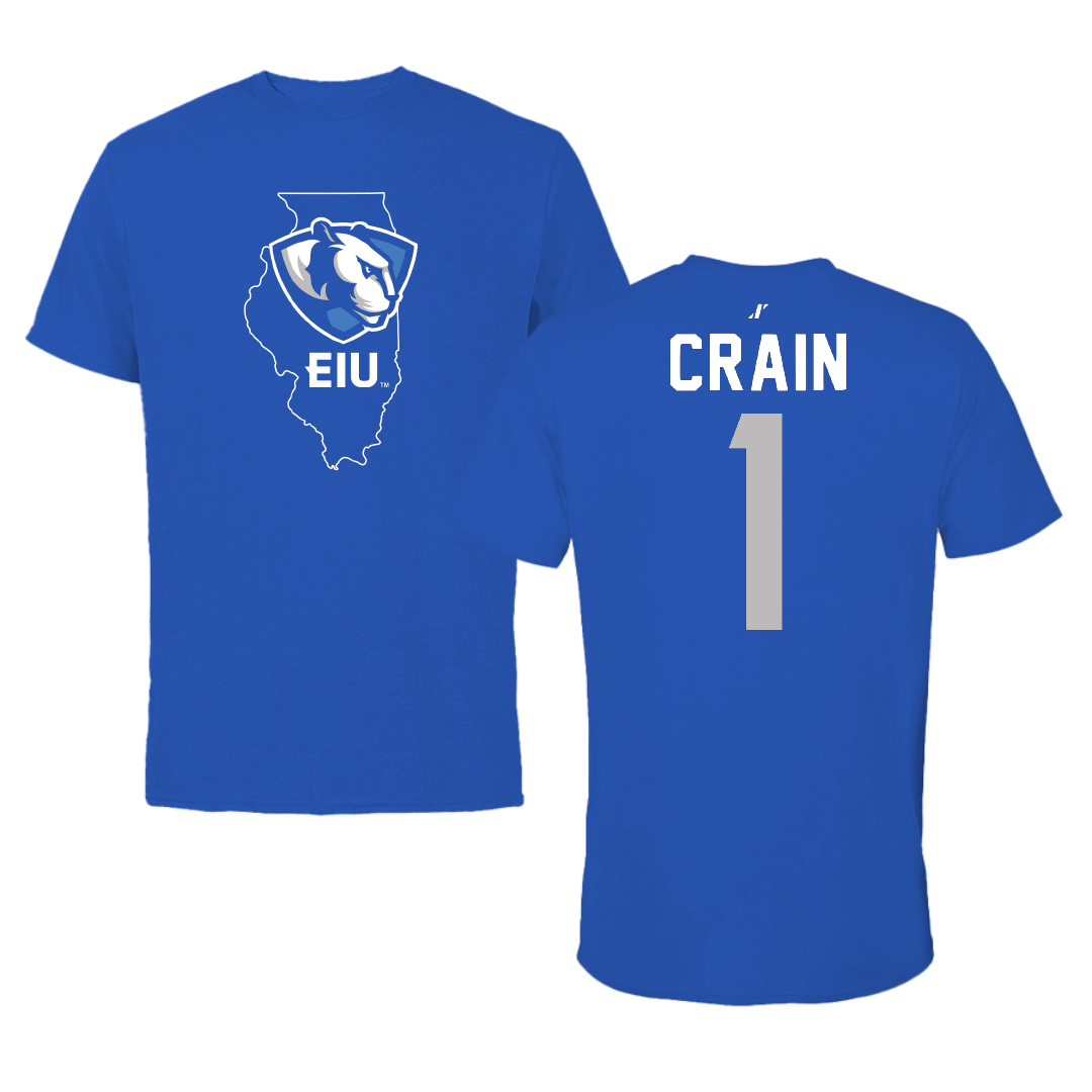 Eastern Illinois University Softball Blue State Performance Tee - #1 Abbey Crain
