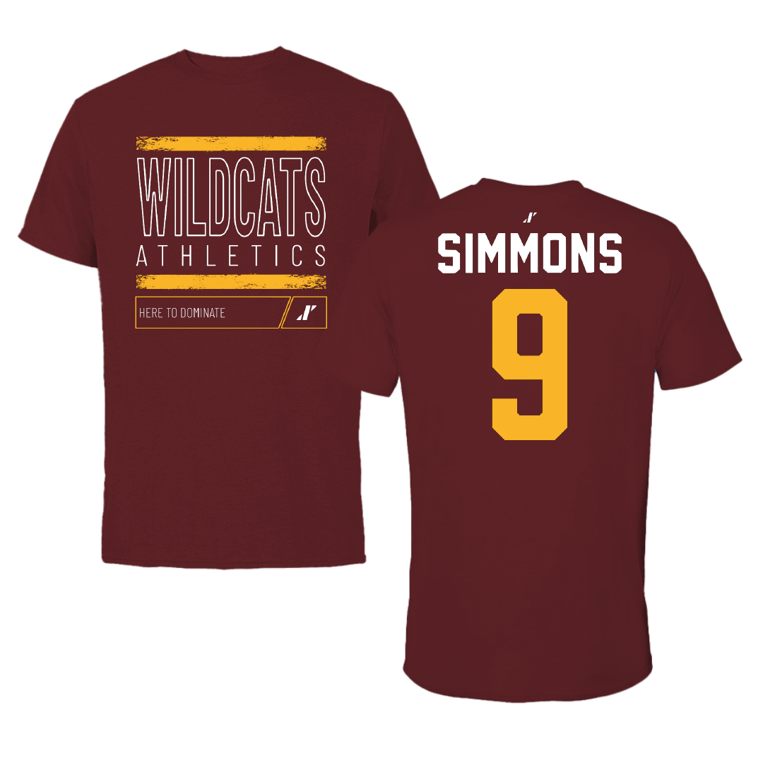 Bethune-Cookman University Volleyball Maroon Dominate Performance Tee - #9 AJ Simmons
