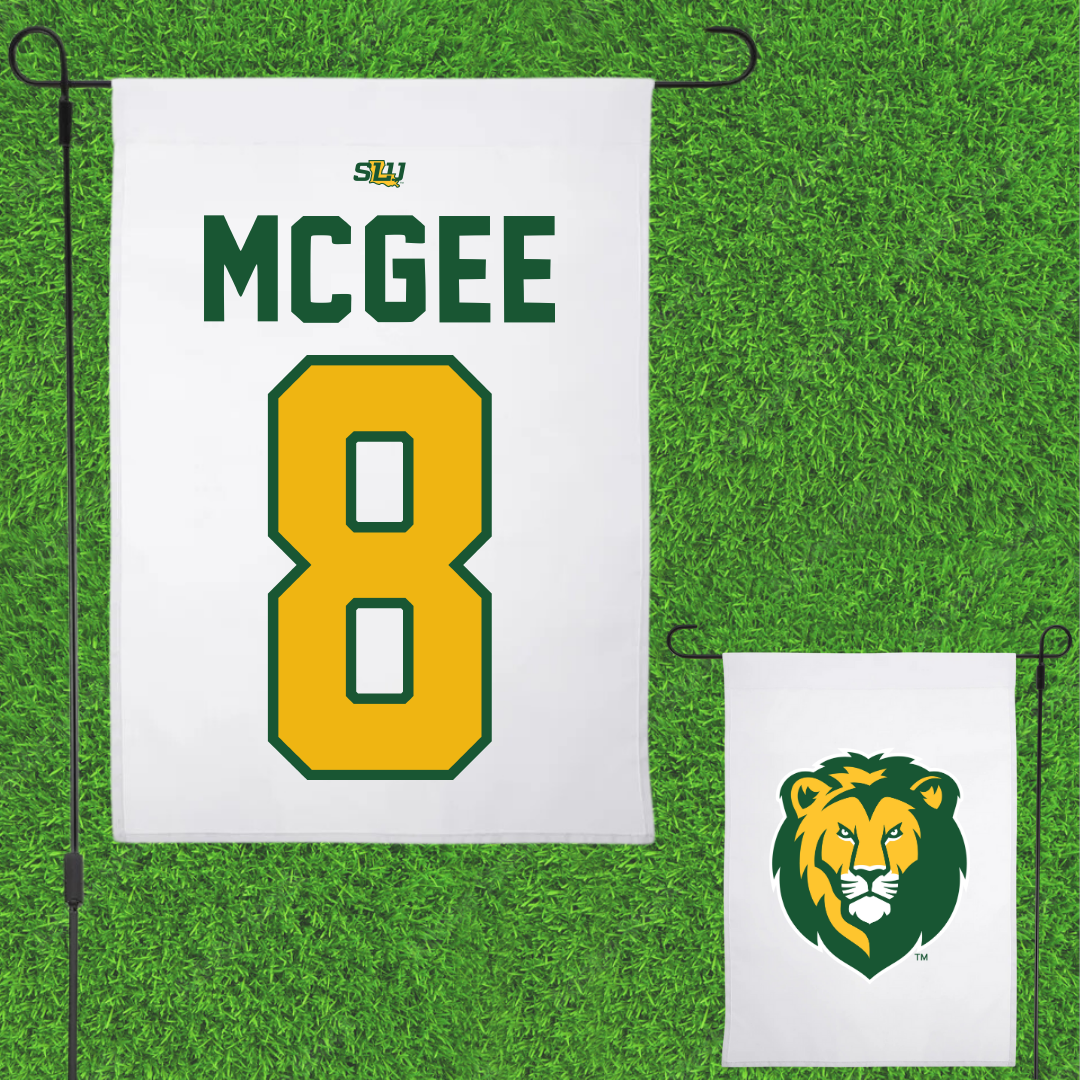Southeastern Louisiana University Baseball White Garden Flag - #8 Brady McGee
