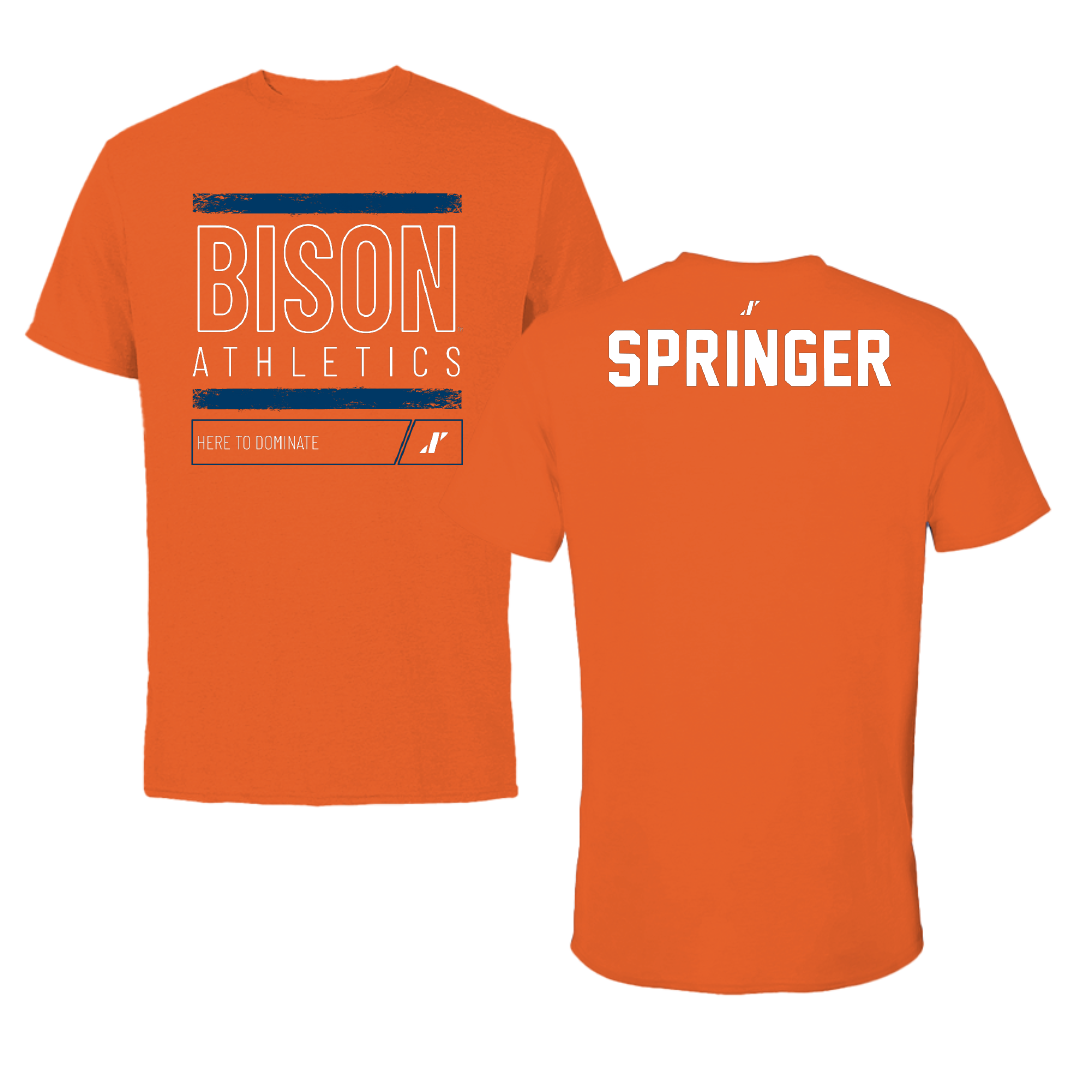 Bucknell University Wrestling Orange Dominate Performance Tee - Nolan Springer