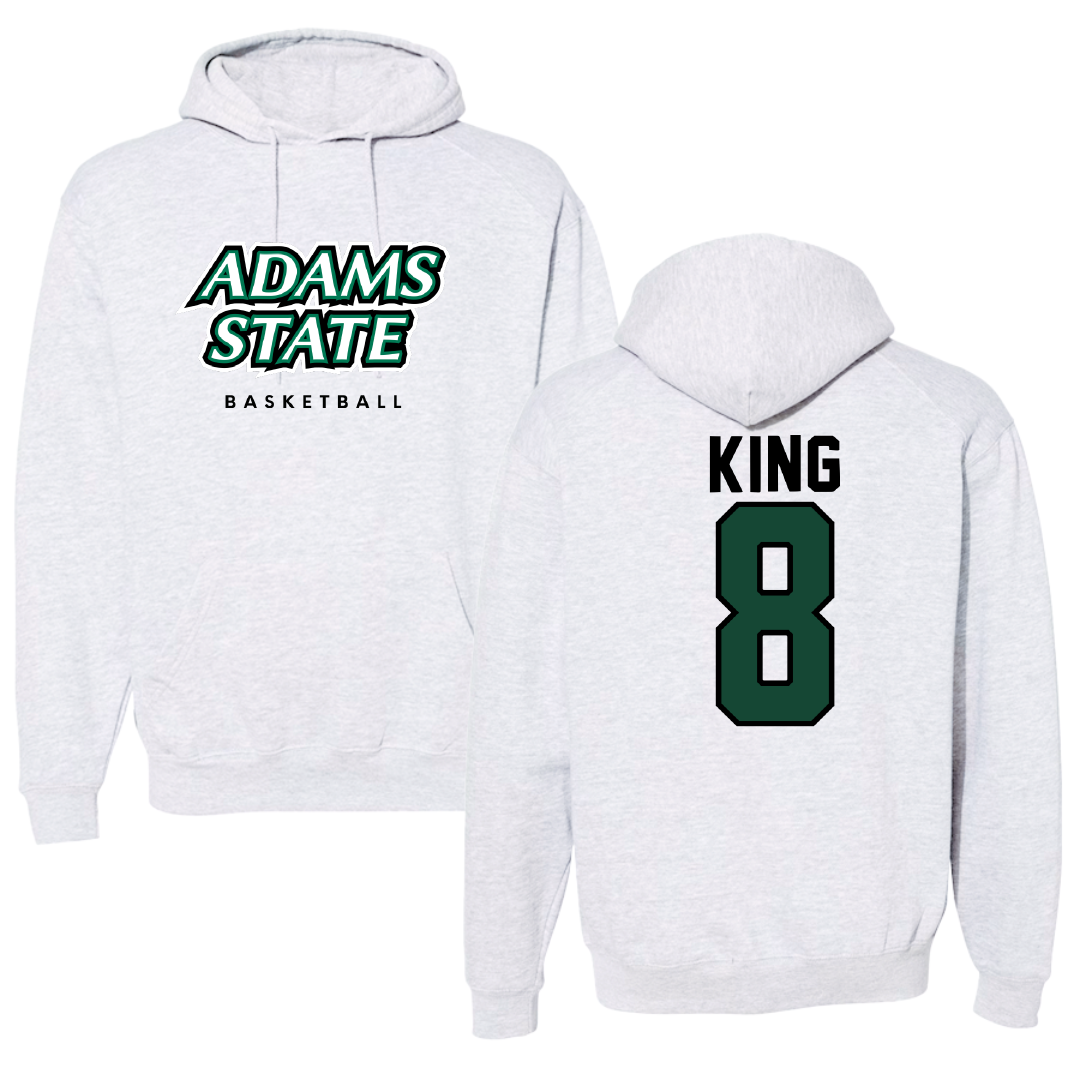 Adams State University Basketball Gray Block Hoodie - #8 Jayce King