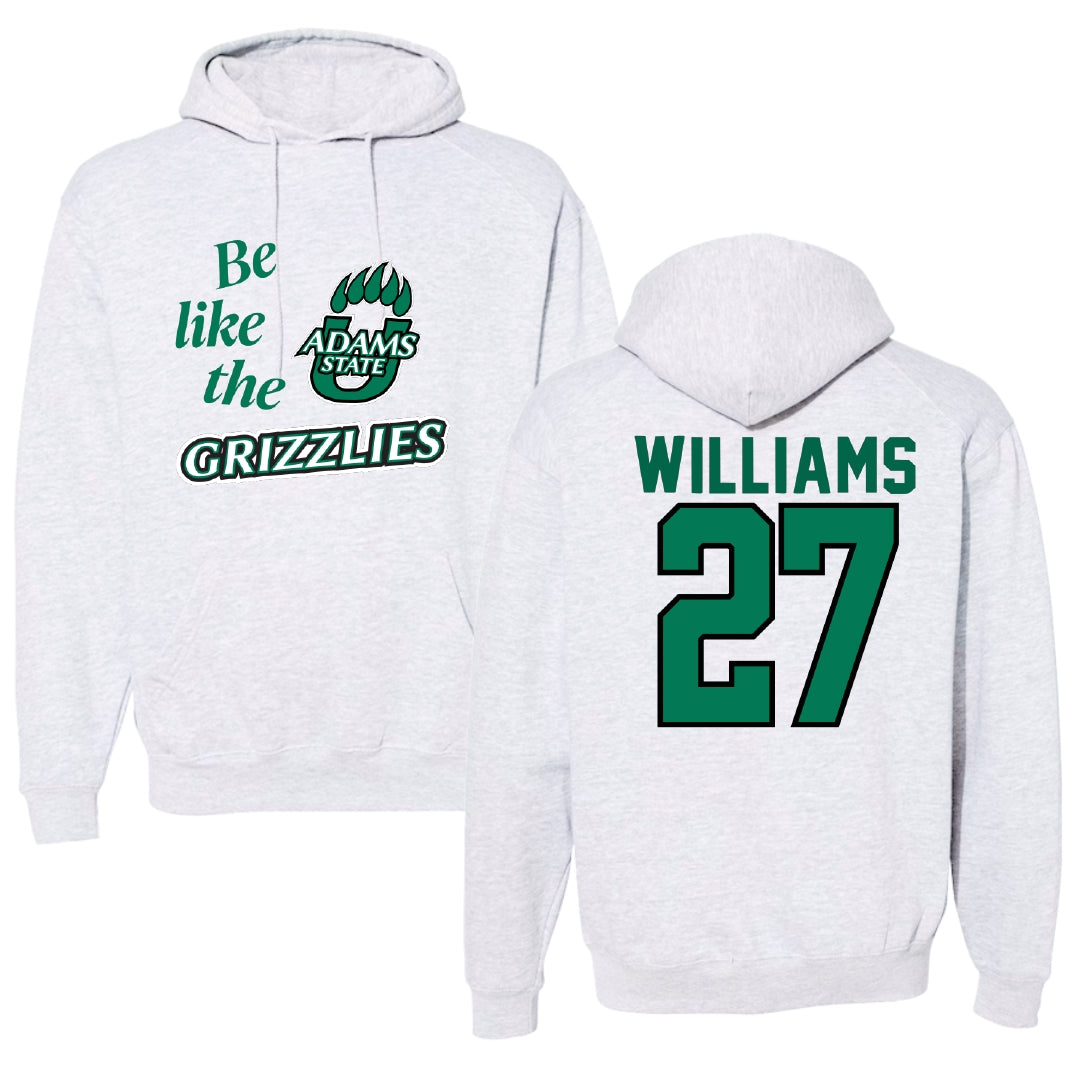 Adams State University Basketball Light Gray Be Like Us Hoodie - #27 Destan Williams