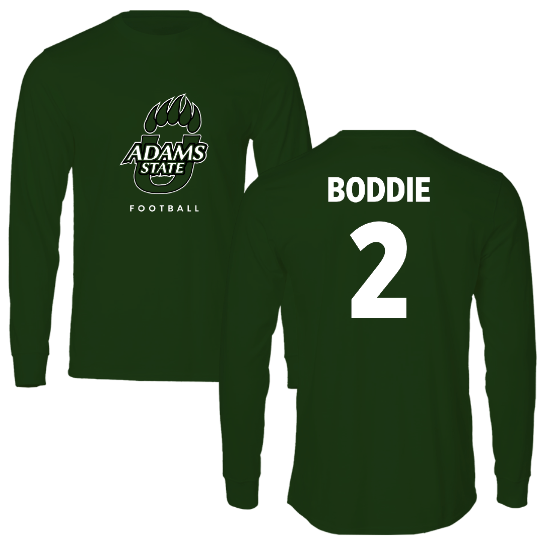 Adams State University Football Forest Green Performance Long Sleeve - #2 Daylen Boddie