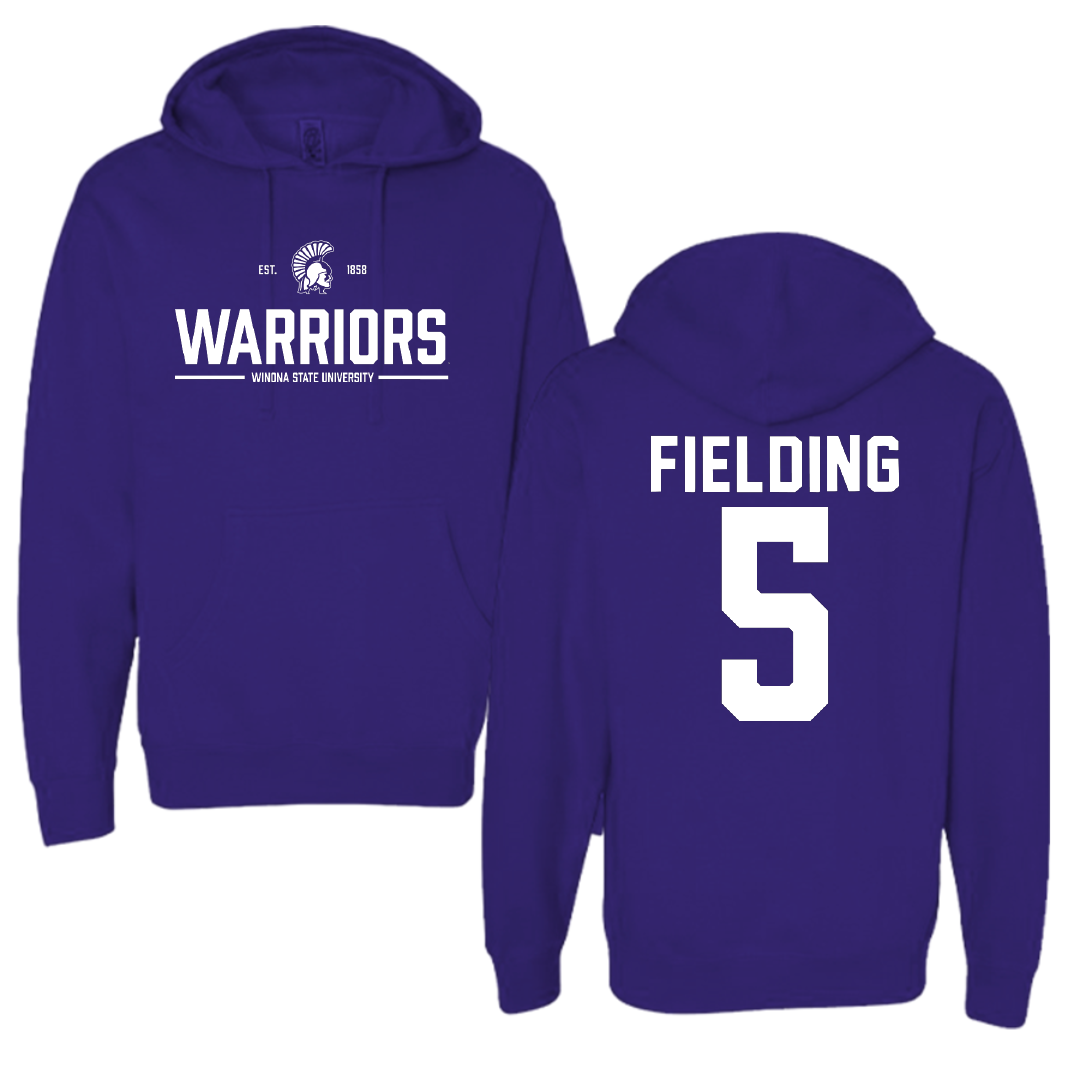 Winona State University Basketball Purple General Hoodie - #5 Devon Fielding