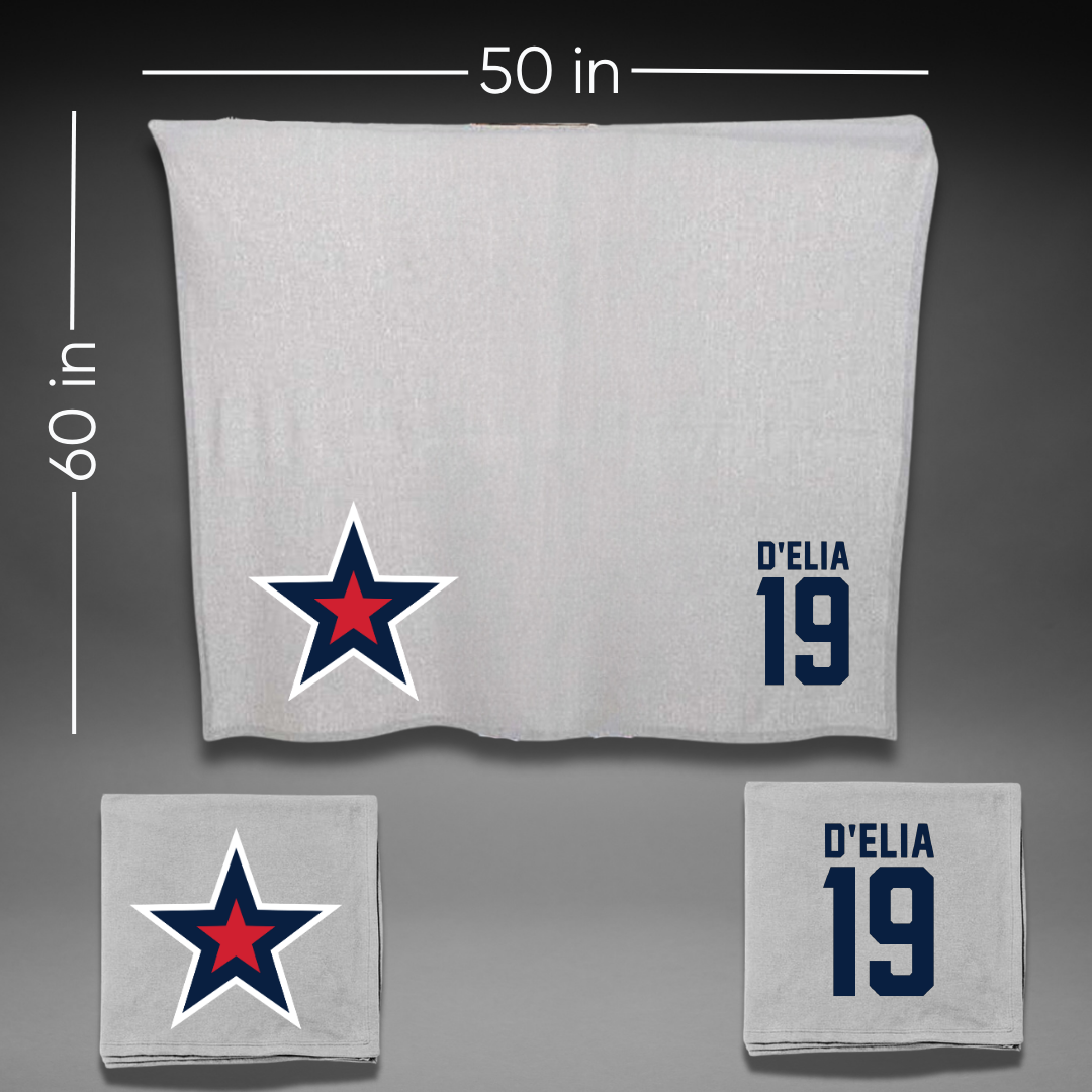 Robert Morris University Ice Hockey Gray Blanket - #19 Thalia D'Elia
