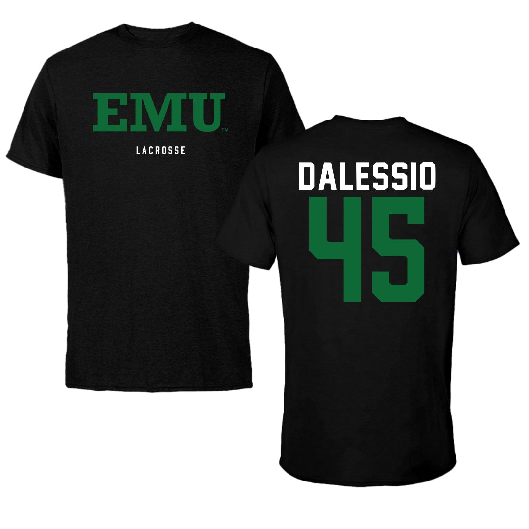 Eastern Michigan University Lacrosse Black Performance Tee - #45 Gina Dalessio