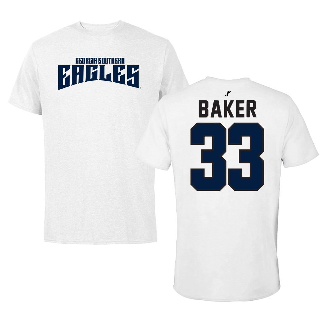 Georgia Southern University Football White Classic Tee - #33 Bryce Baker