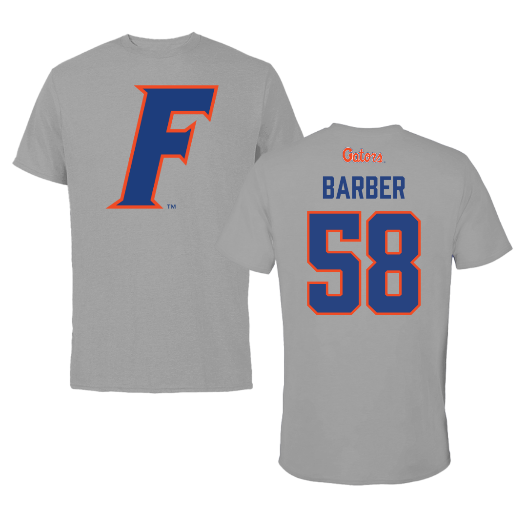 University of Florida Football Dark Gray Performance Tee - #58 Austin Barber