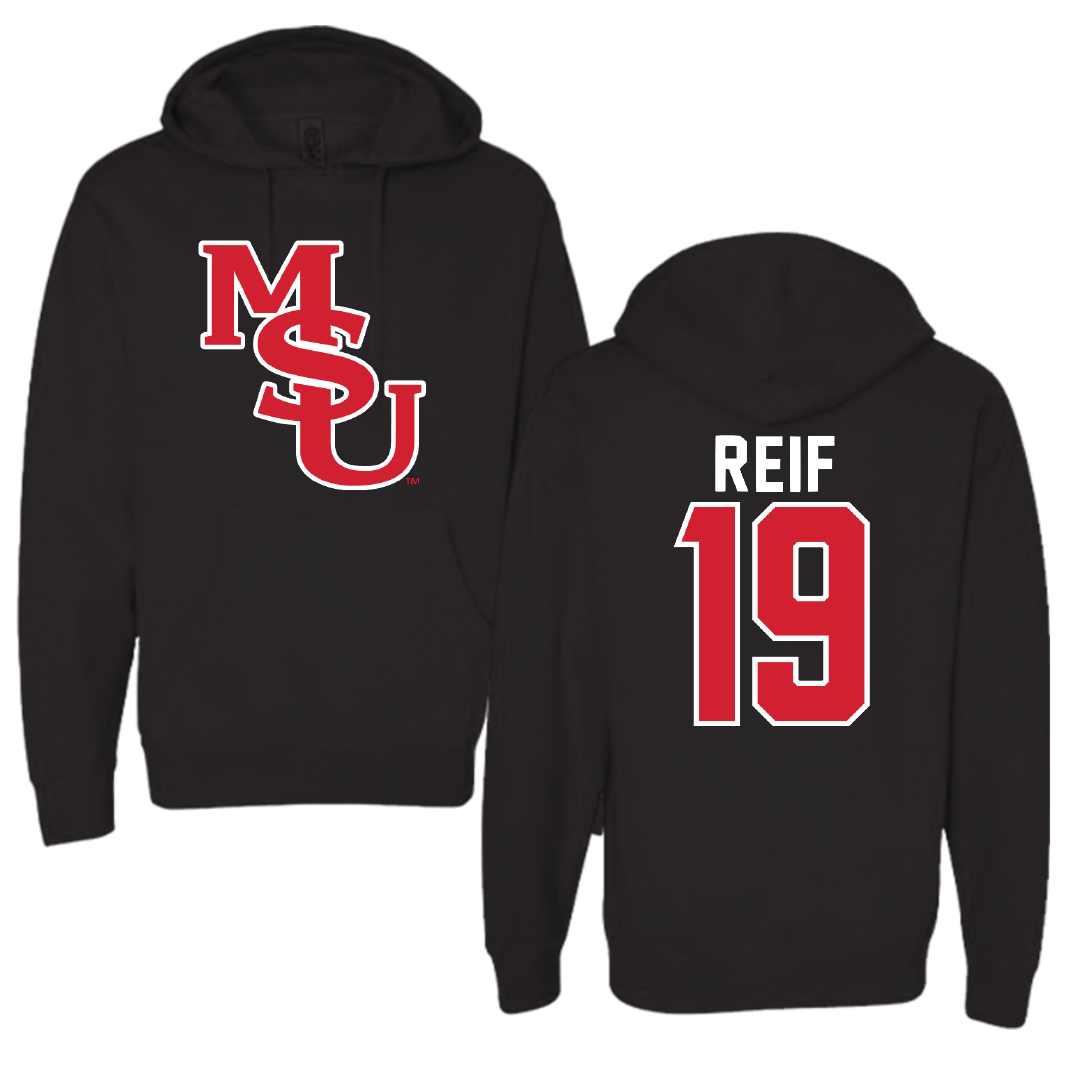 Minot State University Baseball Black Hoodie - #19 Bryson Reif